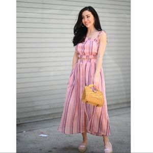 Anthropologie English Factory crop top and midi two piece skirt set size Large